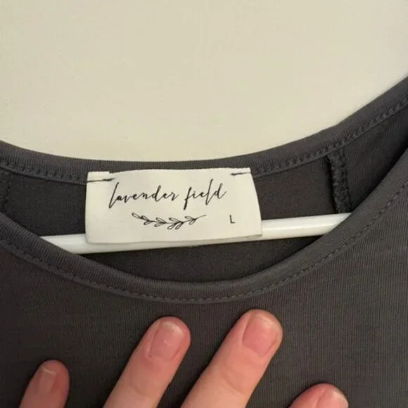 Gray Cold Shoulder Top - Picture 2 of 3